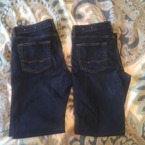 2 pr 33x34 AE straight jeans w/ flex stretch NWOT